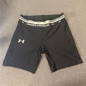 Under Armour Black Women’s Training Bike Shorts with Branded Waistband